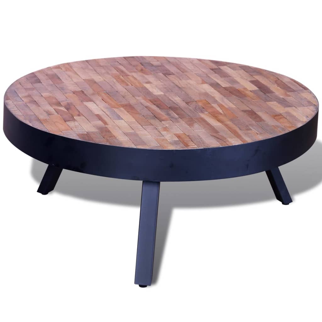 vidaXL Konferenční stolek kulatý recyklované teakové dřevo