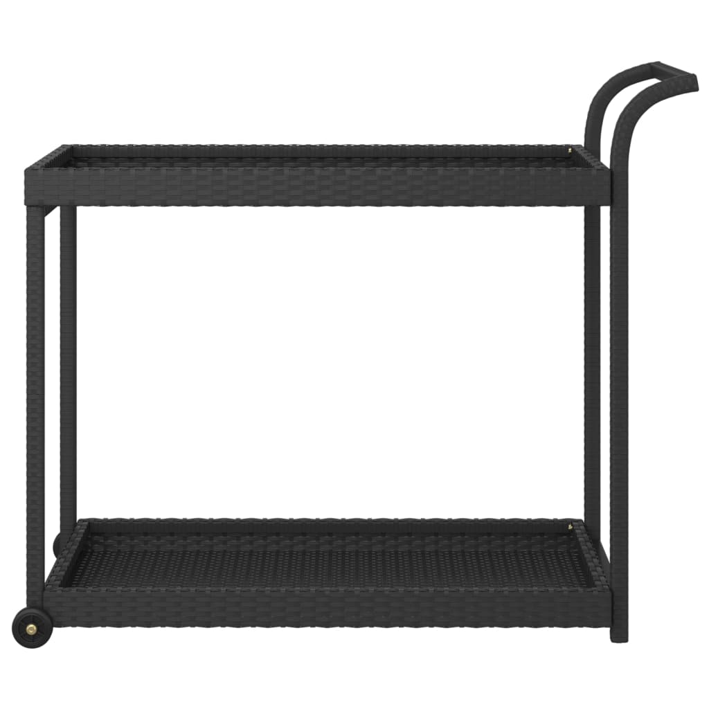 vidaXL Barový vozík černý 100 x 45 x 83 cm polyratan