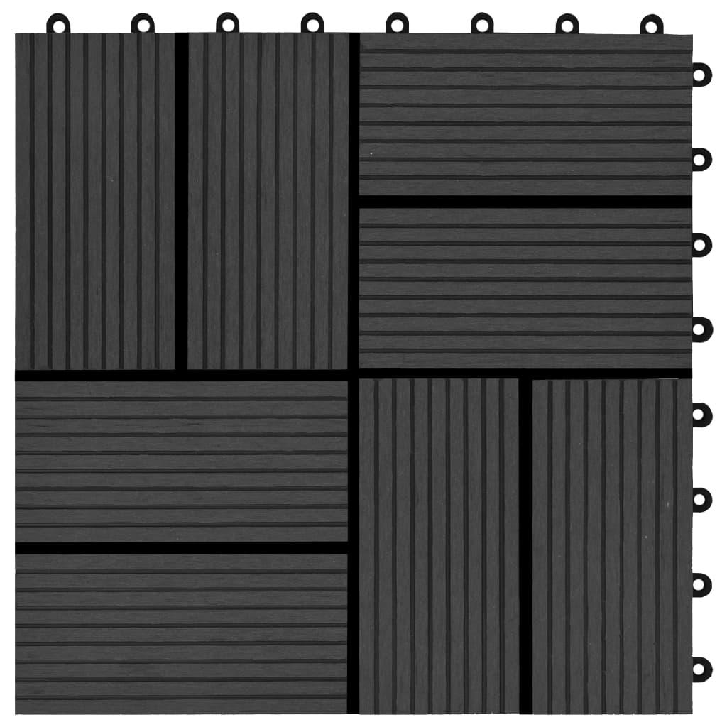 vidaXL 22 ks terasové dlaždice 30 x 30 cm 2 m² WPC černé