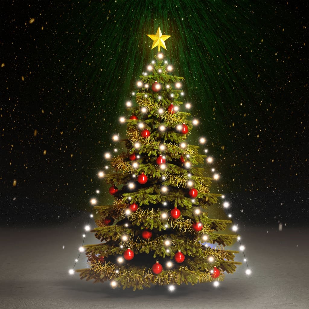vidaXL Světelná síť na vánoční stromek 180 studených bílých LED 180 cm