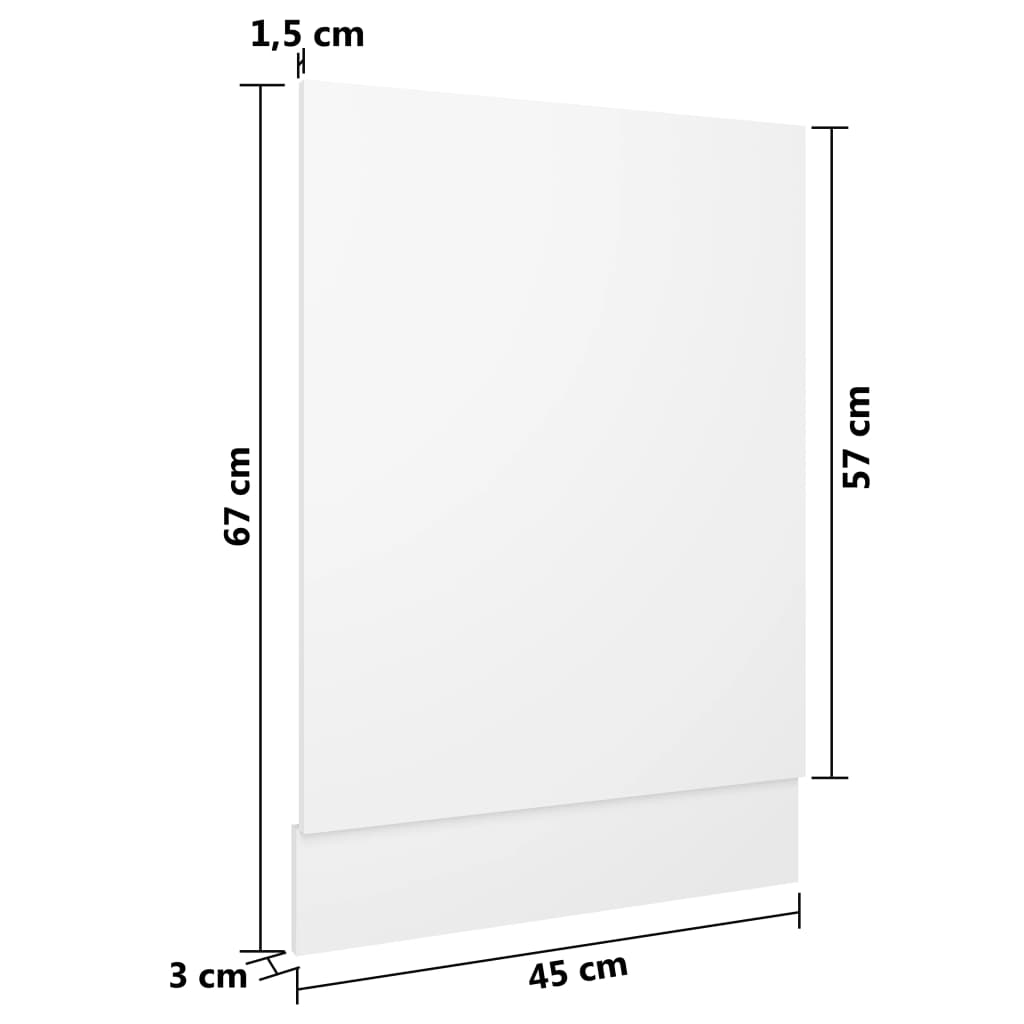 vidaXL Panel na myčku bílý 45 x 3 x 67 cm dřevotříska