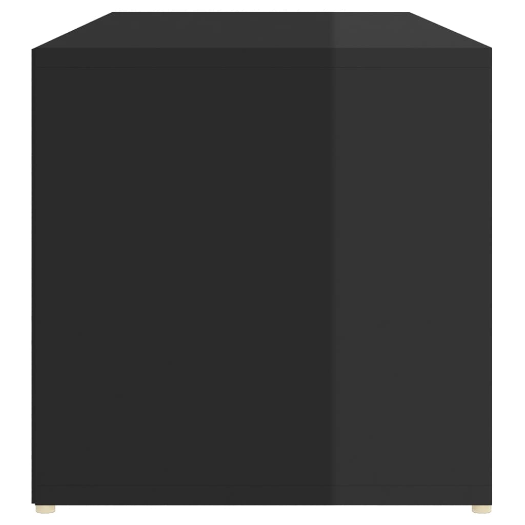 vidaXL Botníková lavice lesklá černá 105 x 35 x 35 cm dřevotříska