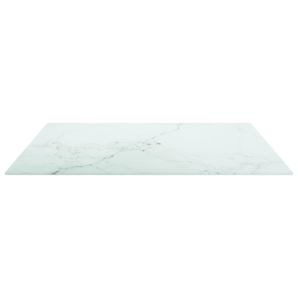 vidaXL Stolní deska bílá 70 x 70 cm 6 mm tvrzené sklo mramorový design