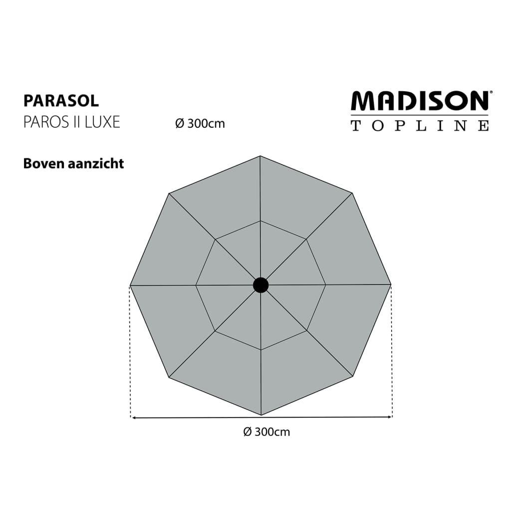 Madison Slunečník Paros II Luxe 300 cm zlatá záře