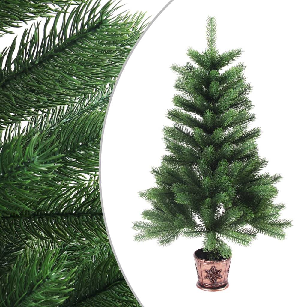 vidaXL Umělý vánoční stromek s realistickým jehličím 65 cm zelený