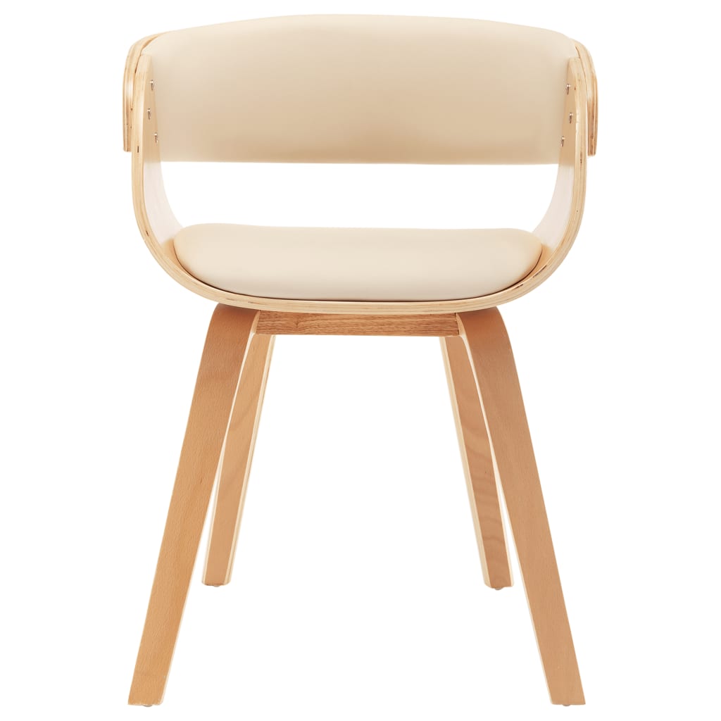 vidaXL Jídelní židle krémová ohýbané dřevo a umělá kůže