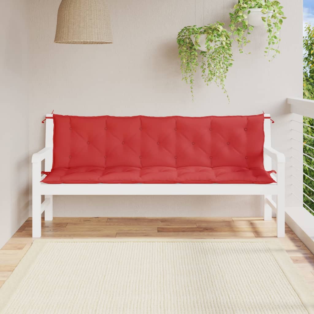vidaXL Podušky na zahradní lavici 2 ks červené 180x50x3cm látka oxford