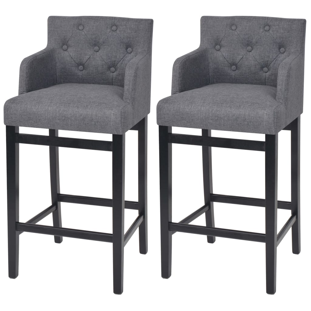 vidaXL Barové stoličky 2 ks tmavě šedé textil