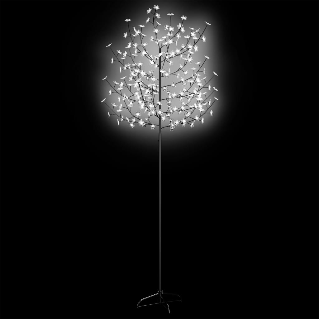 vidaXL Vánoční strom 220 LED chladné bílé světlo třešňový květ 220 cm