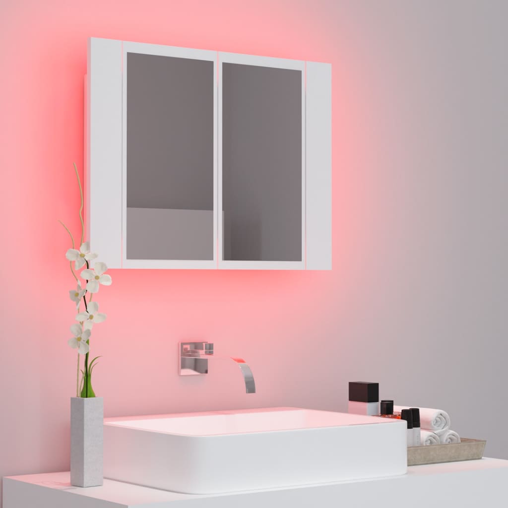 vidaXL LED koupelnová skříňka se zrcadlem bílá 60 x 12 x 45 cm akryl