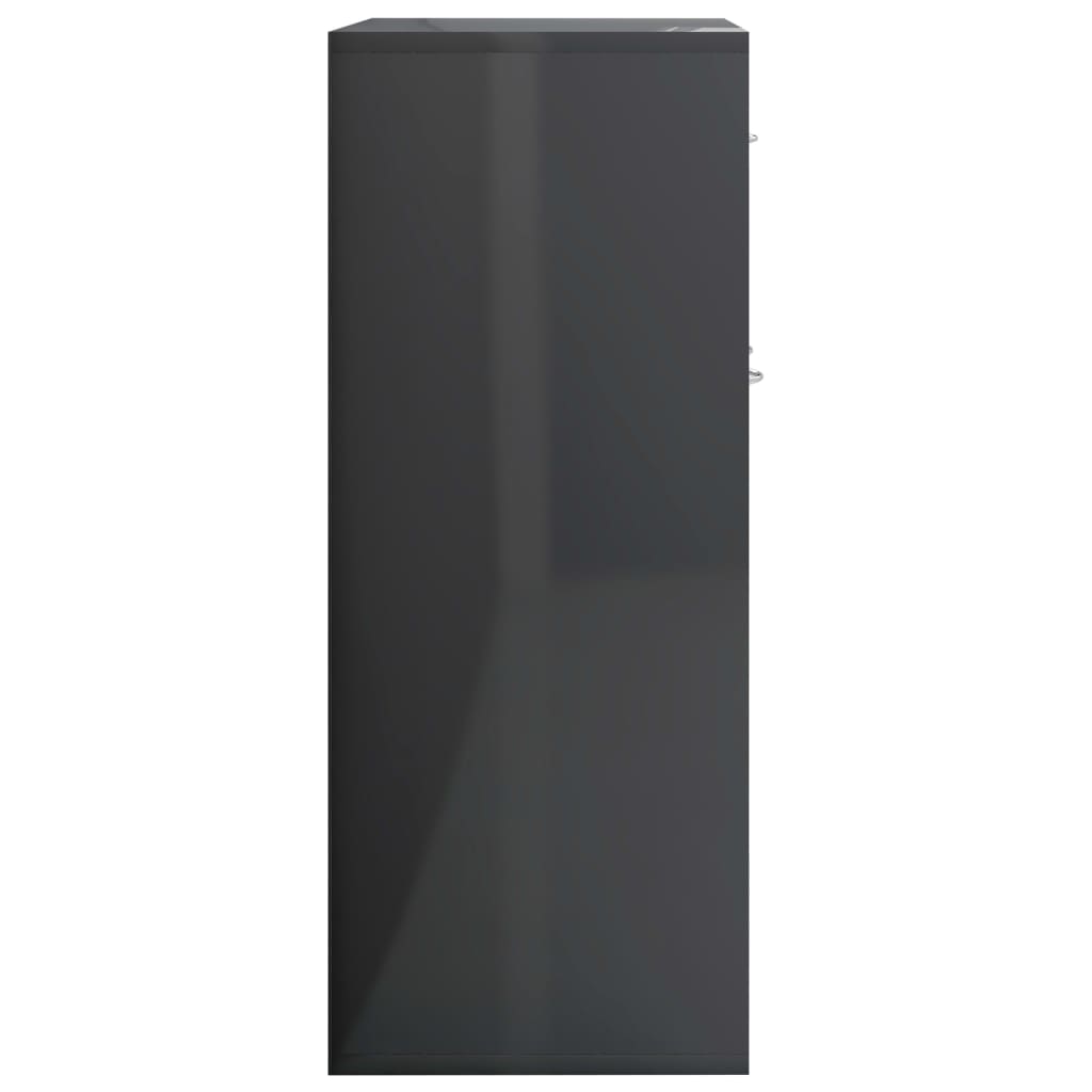 vidaXL Příborník šedý s vysokým leskem 60 x 30 x 75 cm dřevotříska