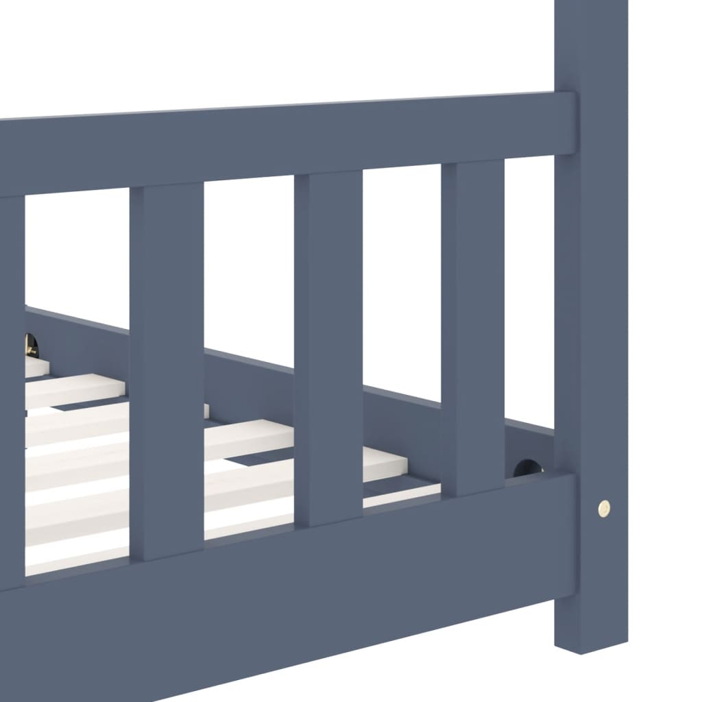 vidaXL Rám dětské postele šedý masivní borové dřevo 90 x 200 cm