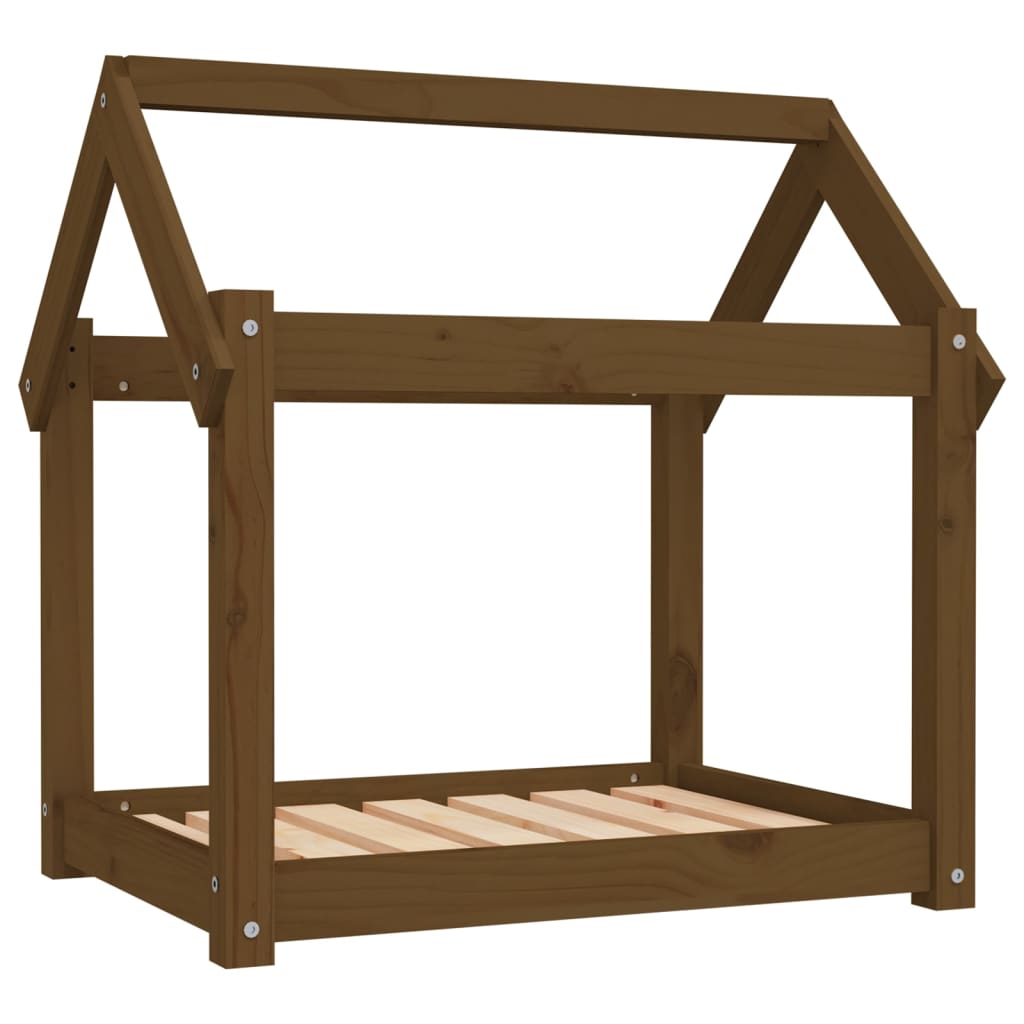 vidaXL Pelíšek pro psy medově hnědý 71x55x70 cm masivní borovice