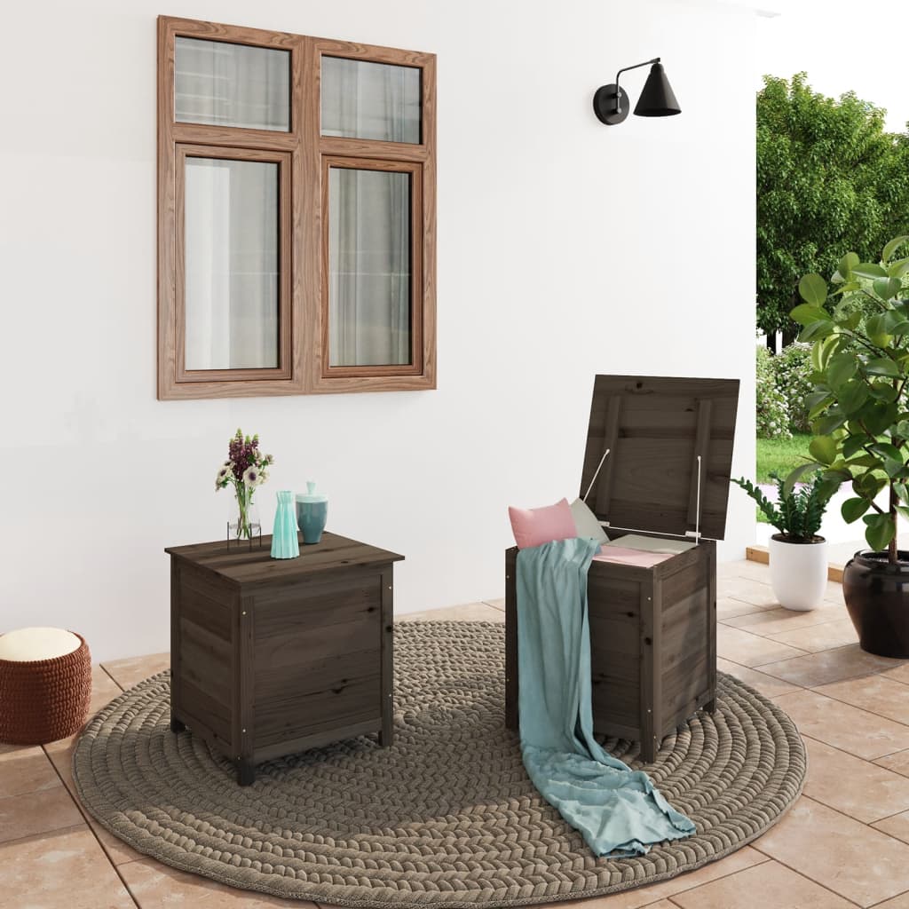 vidaXL Zahradní box na podušky antracitový 50x50x56 cm masivní jedle