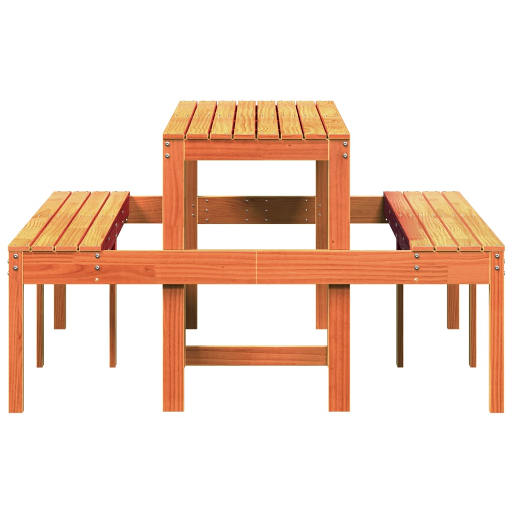 vidaXL Piknikový stůl voskově hnědý 160x134x75 cm masivní borové dřevo