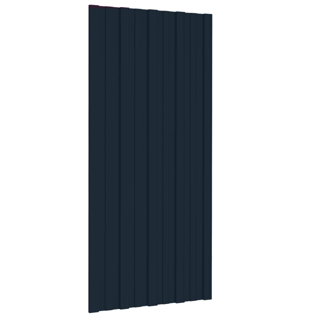 vidaXL Střešní panely 12 ks pozinkovaná ocel antracitové 100 x 45 cm