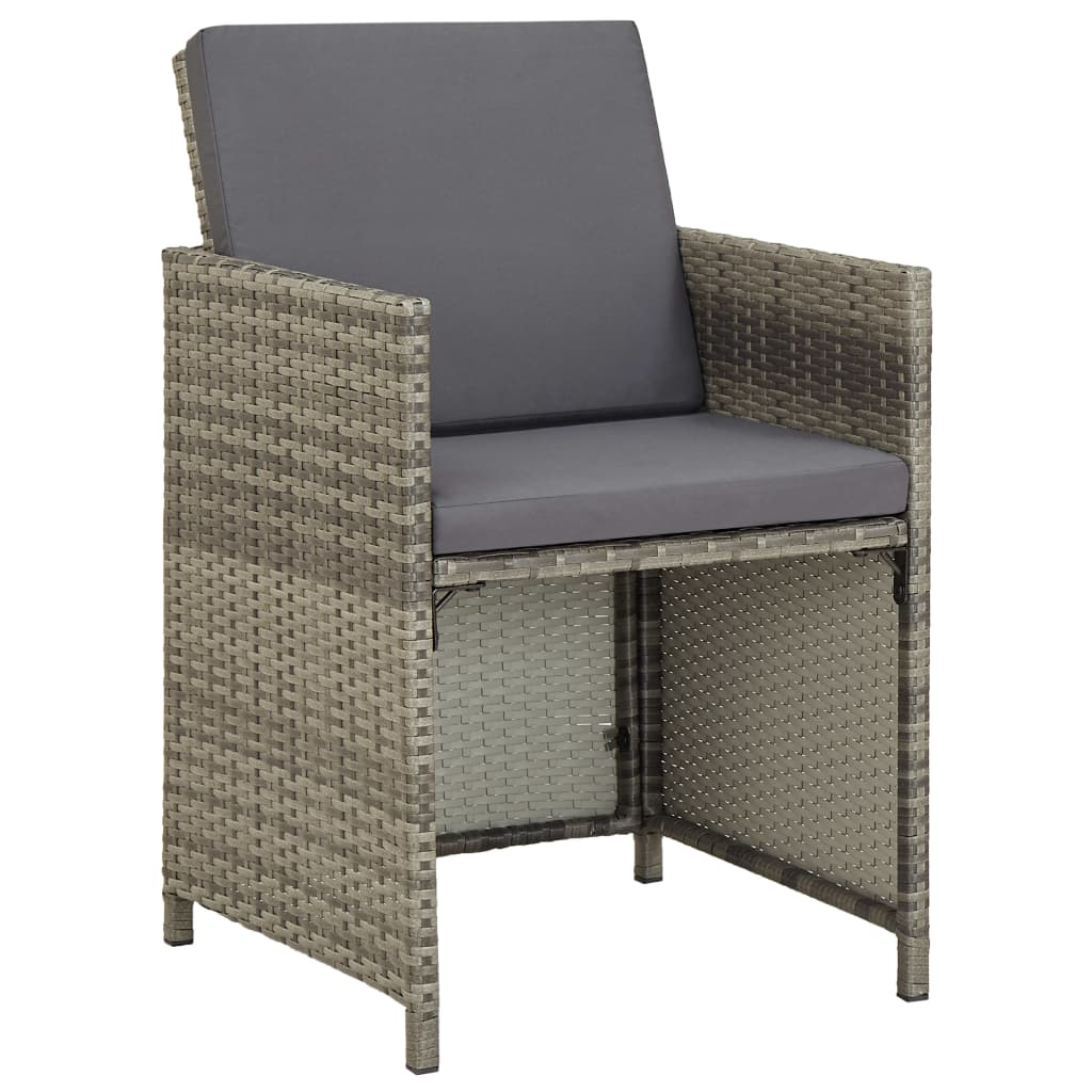 vidaXL Zahradní židle 2 ks s poduškami polyratan šedé