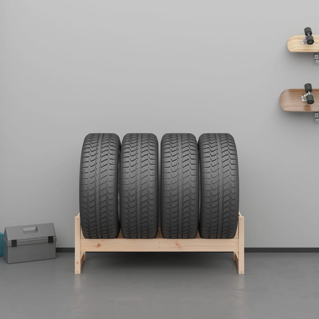 vidaXL Stojan na pneumatiky 120 x 40 x 40 cm masivní borové dřevo