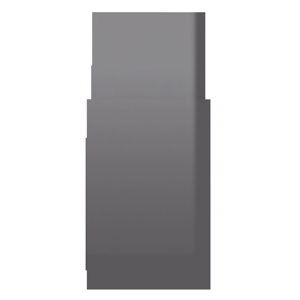 vidaXL Odkládací skříňka šedá s vysokým leskem 60x26x60 cm dřevotříska