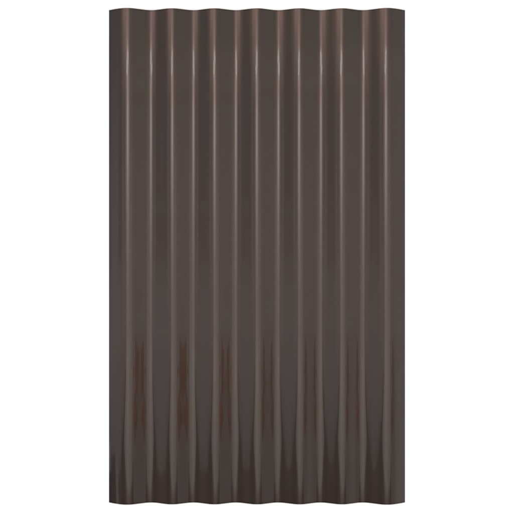 vidaXL Střešní panely 36 ks práškově lakovaná ocel hnědé 60 x 36 cm