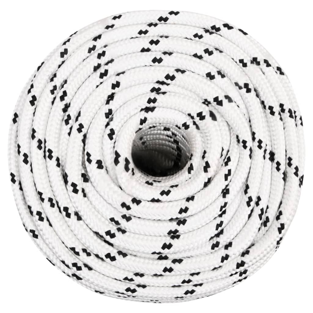 vidaXL Splétané lodní lano bílé 14 mm x 250 m polyester