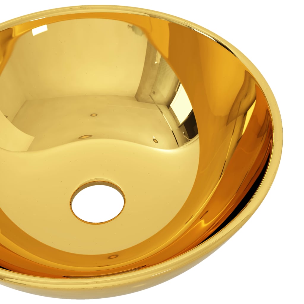 vidaXL Umyvadlo zlaté 28 x 10 cm keramika
