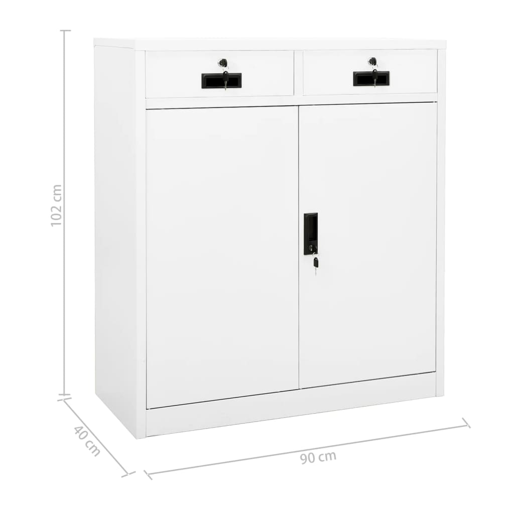 vidaXL Kancelářská skříň bílá 90 x 40 x 102 cm ocel