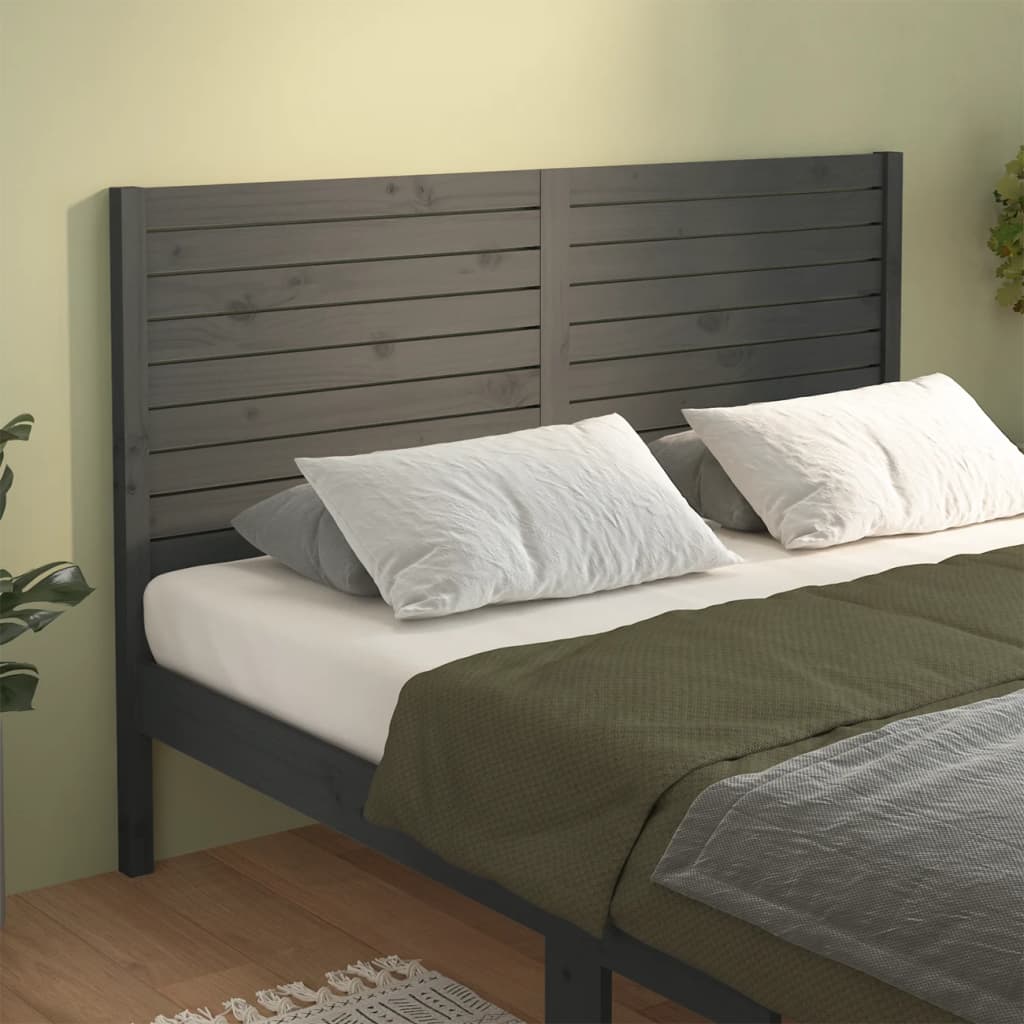 vidaXL Čelo postele šedé 206 x 4 x 100 cm masivní borovice