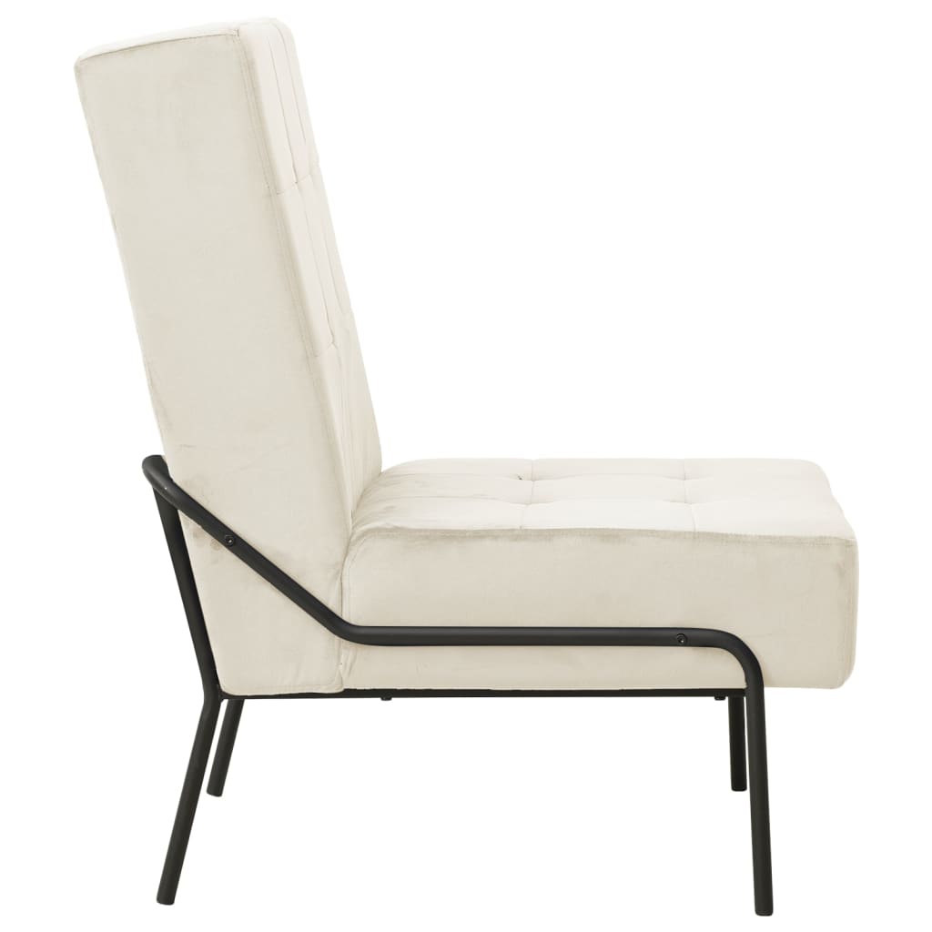 vidaXL Relaxační židle 65 x 79 x 87 cm krémová bílá samet