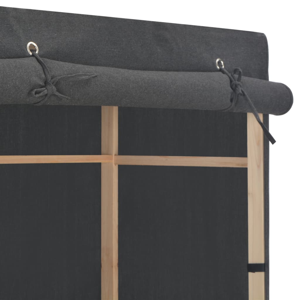 vidaXL Šatní skříň se 3 policemi šedá 110 x 40 x 170 cm textil