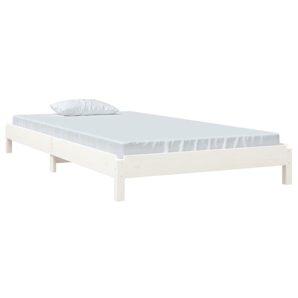 vidaXL Stohovatelná postel bílá 80 x 200 cm masivní borovice