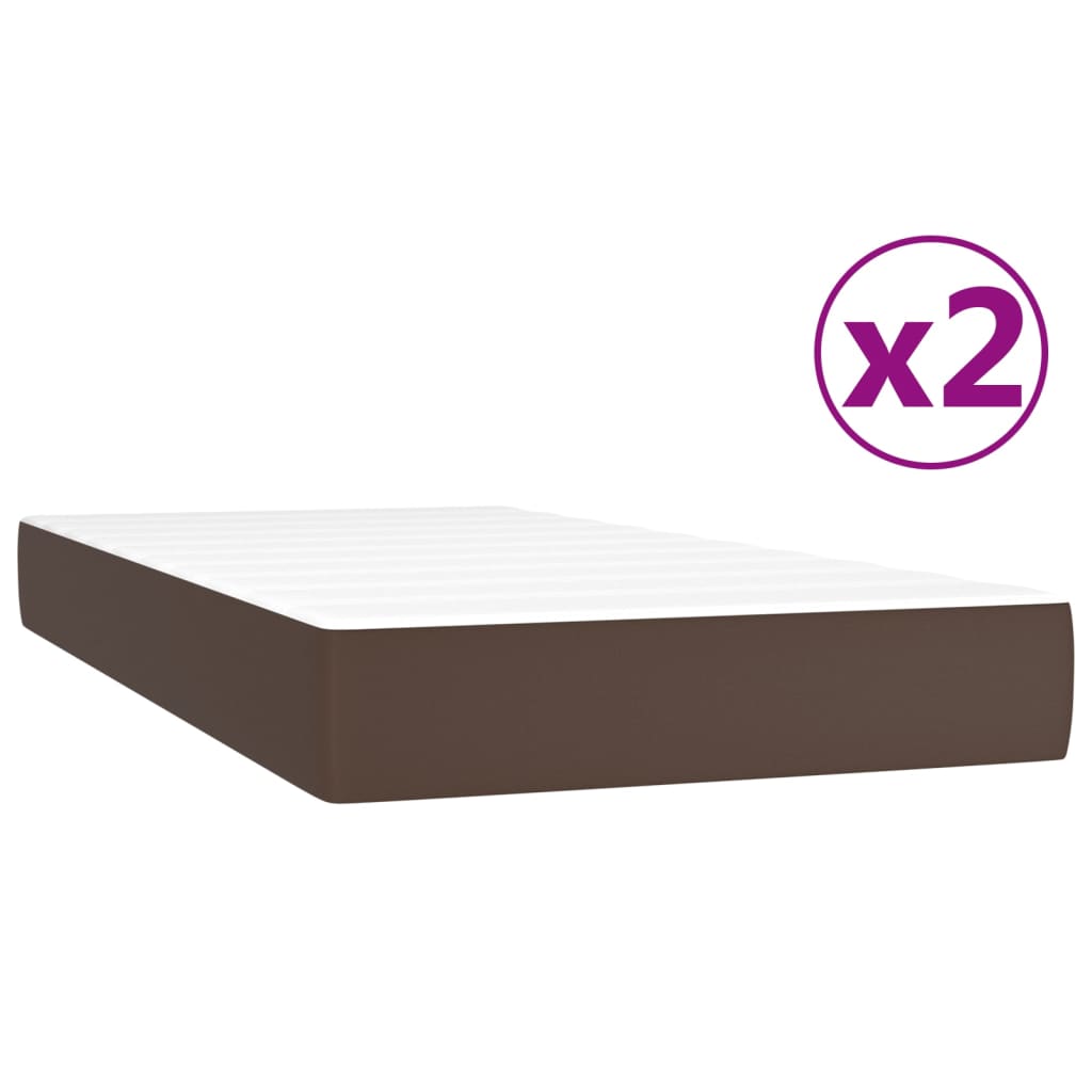 vidaXL Box spring postel s matrací hnědá 200x200 cm umělá kůže