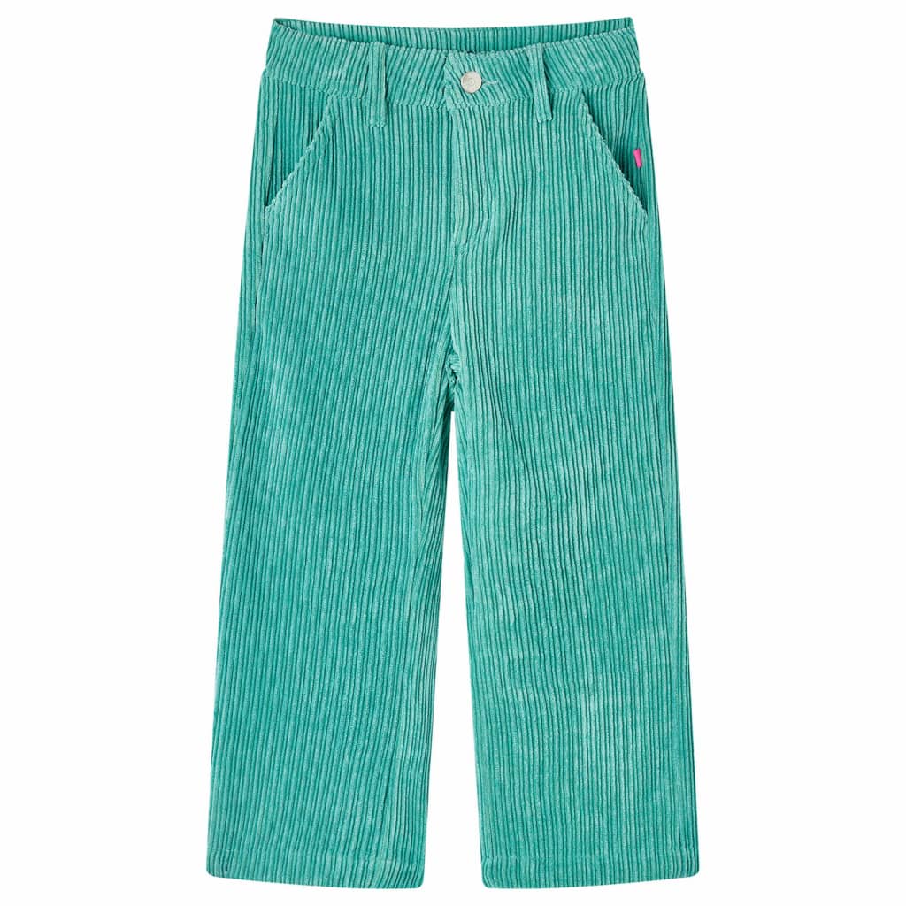 Dětské manšestrové kalhoty mátově zelené 92