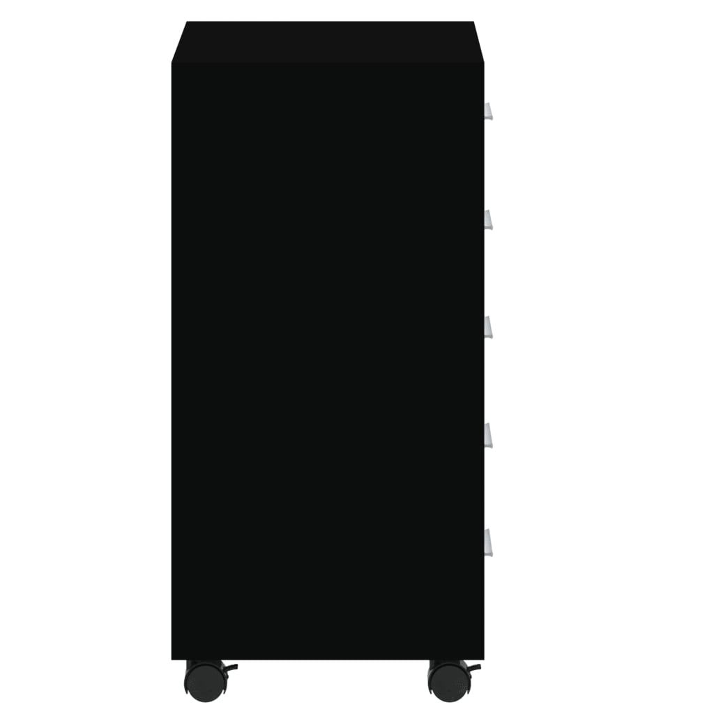vidaXL Zásuvková skříňka na kolečkách černá kompozitní dřevo
