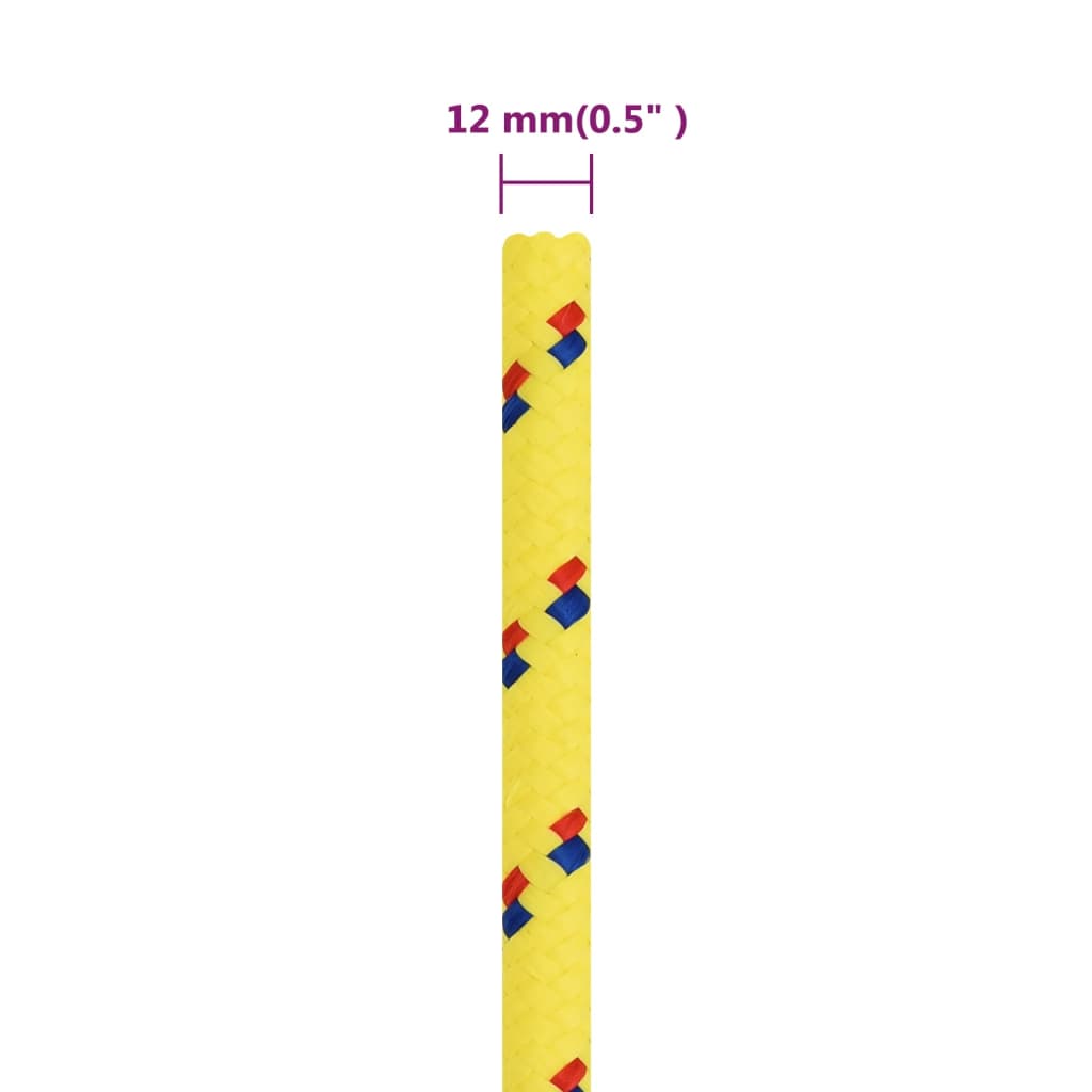 vidaXL Lodní lano žluté 12 mm 25 m polypropylen