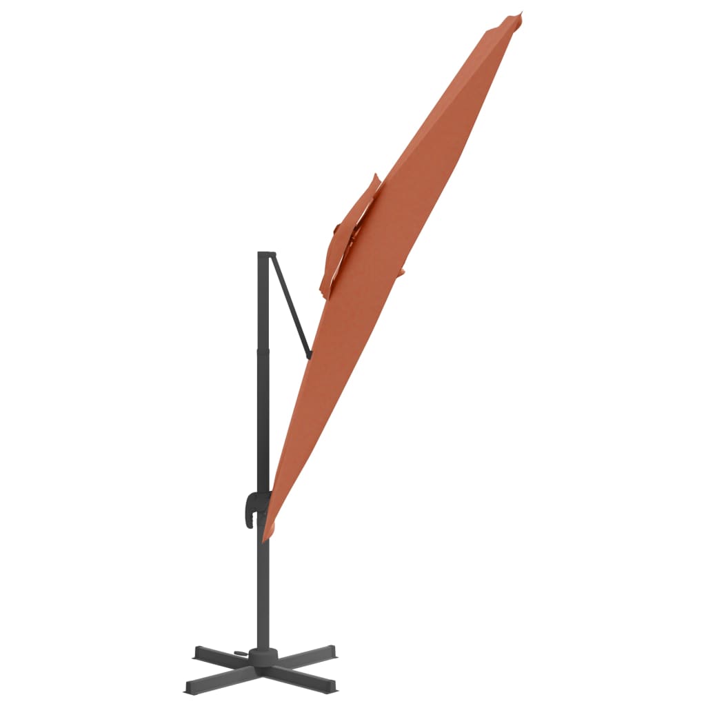vidaXL Konzolový slunečník s dvojitou stříškou terakotový 400 x 300 cm