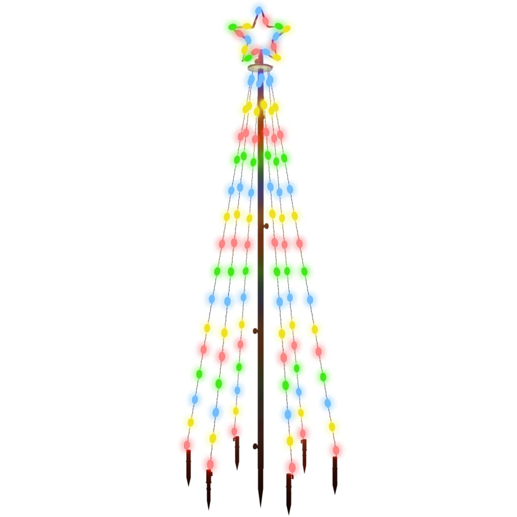 vidaXL Vánoční strom s hrotem 108 barevných LED diod 180 cm