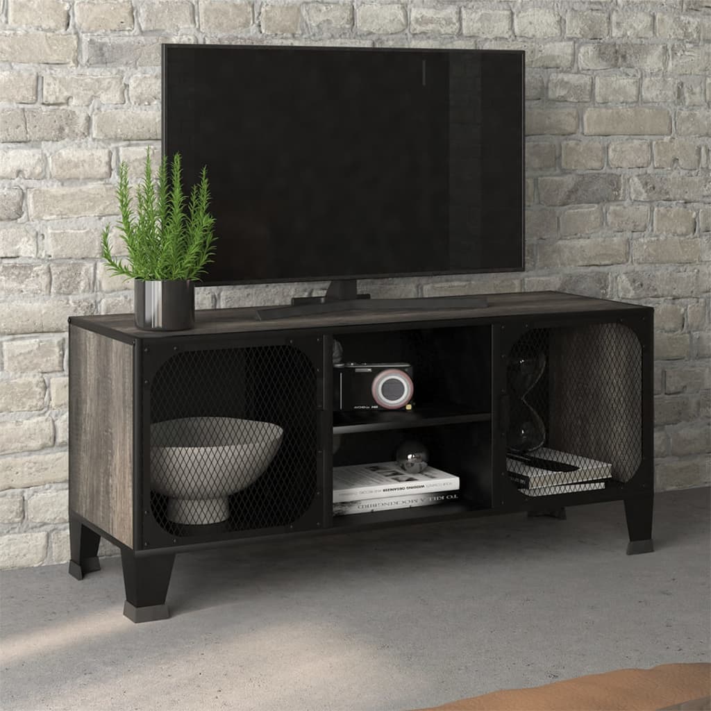 vidaXL TV skříňka šedá 105 x 36 x 47 cm kov a MDF