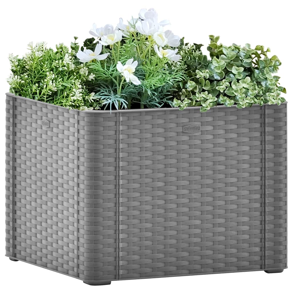 vidaXL Zahradní vyvýšený záhon se samozavlažováním šedý 43x43x33 cm