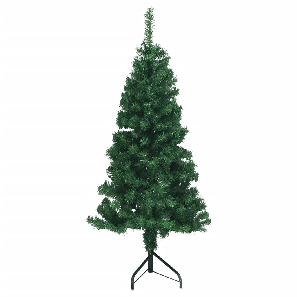 vidaXL Rohový umělý vánoční stromek zelený 120 cm PVC