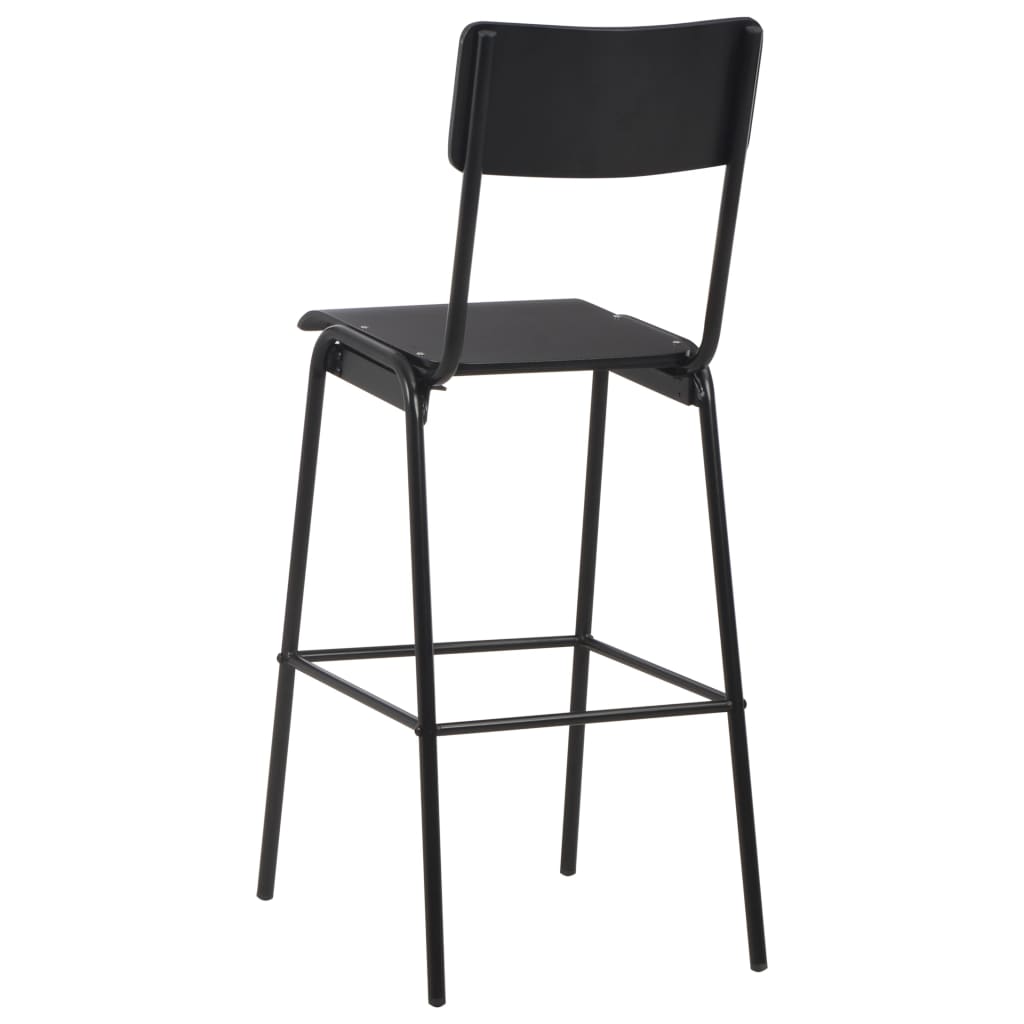 vidaXL Barové židle 2 ks černé masivní překližka a ocel
