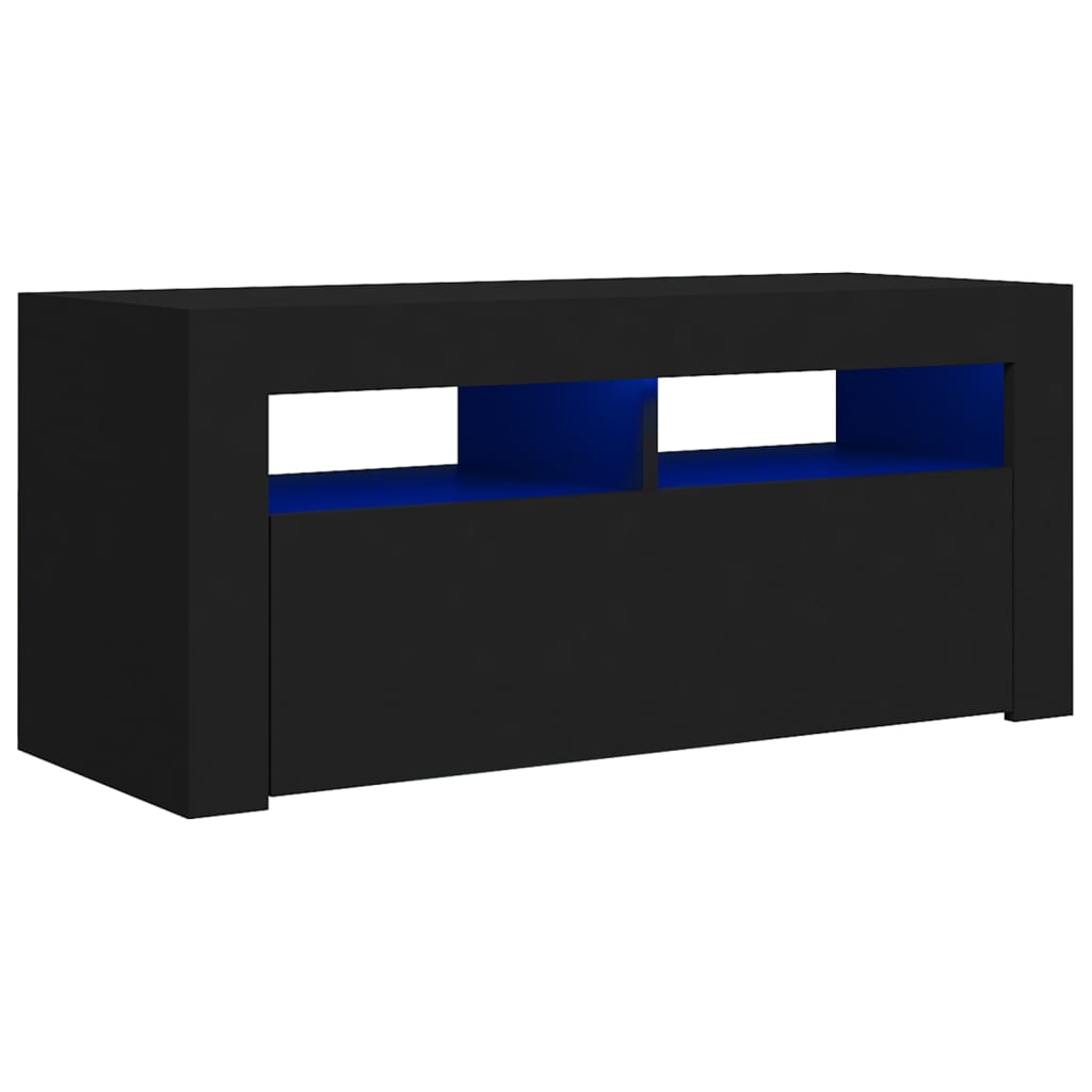 vidaXL TV skříňka s LED osvětlením černá 90 x 35 x 40 cm