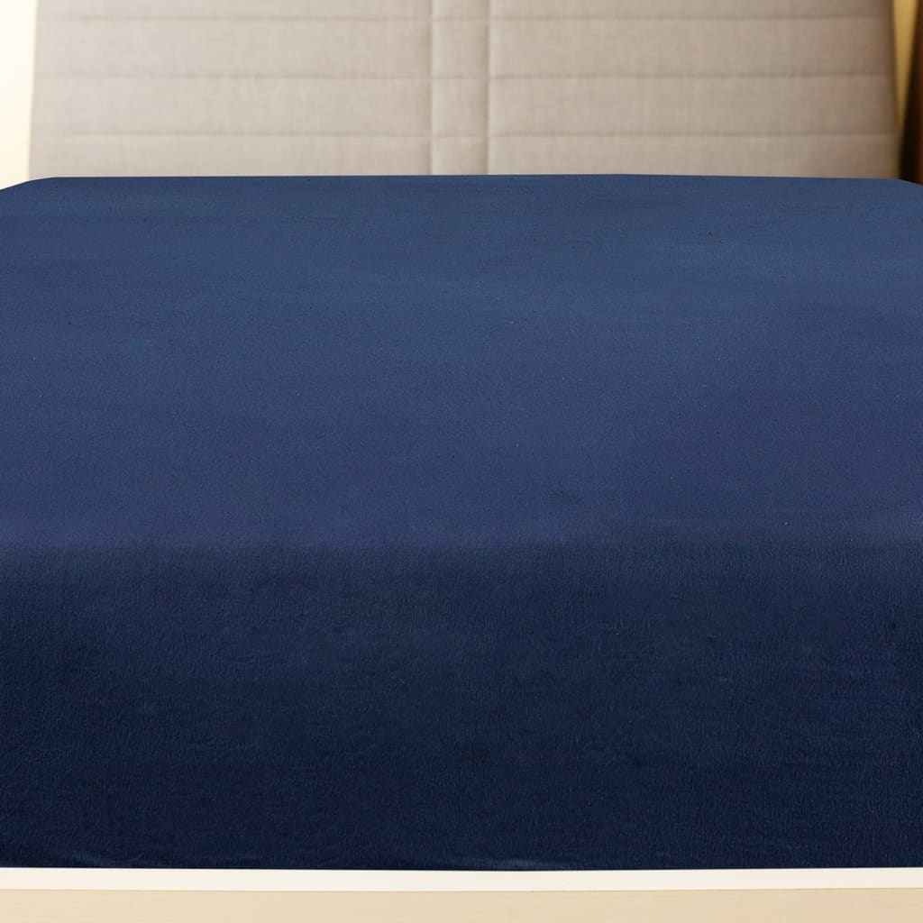 vidaXL Jersey prostěradlo námořnická modř 140x200 cm bavlna