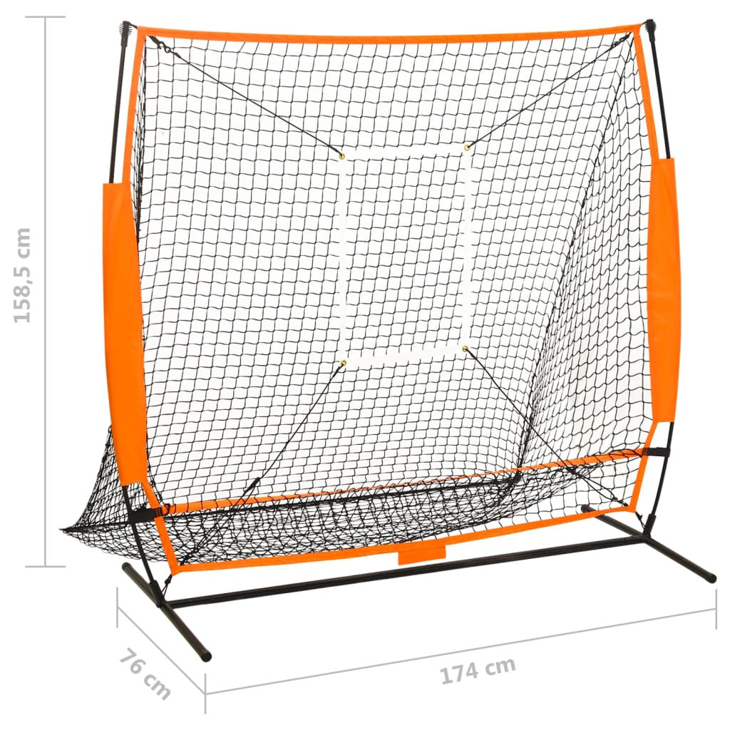 vidaXL Tréninková síť pro baseball černá 174 x 76 x 158,5 cm