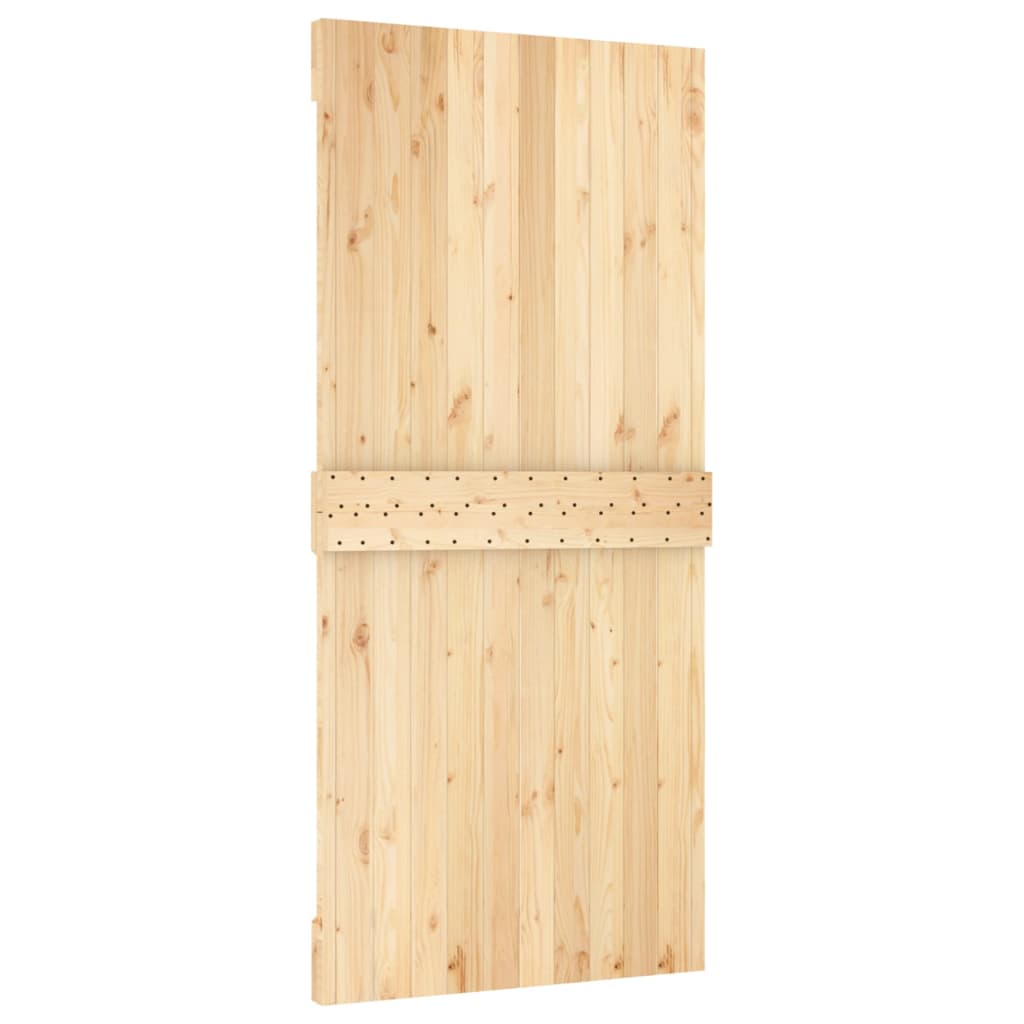 vidaXL Posuvné dveře s kováním 95 x 210 cm masivní borové dřevo