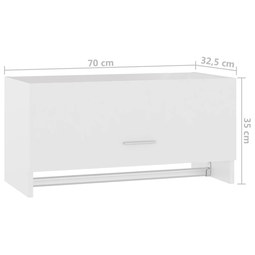 vidaXL Šatní skříň bílá 70 x 32,5 x 35 cm dřevotříska