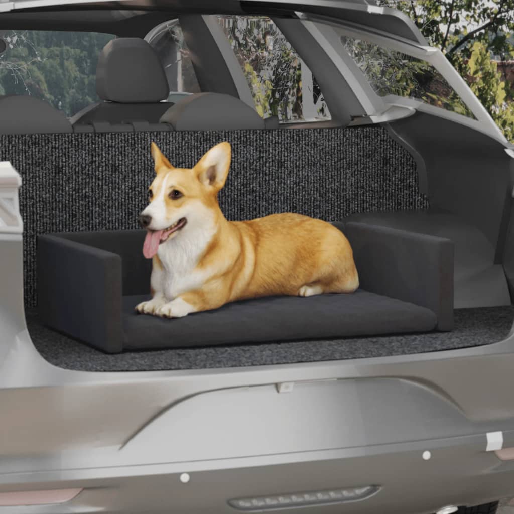 vidaXL Pelíšek pro psy do kufru auta černý 70 x 45 cm lněný vzhled