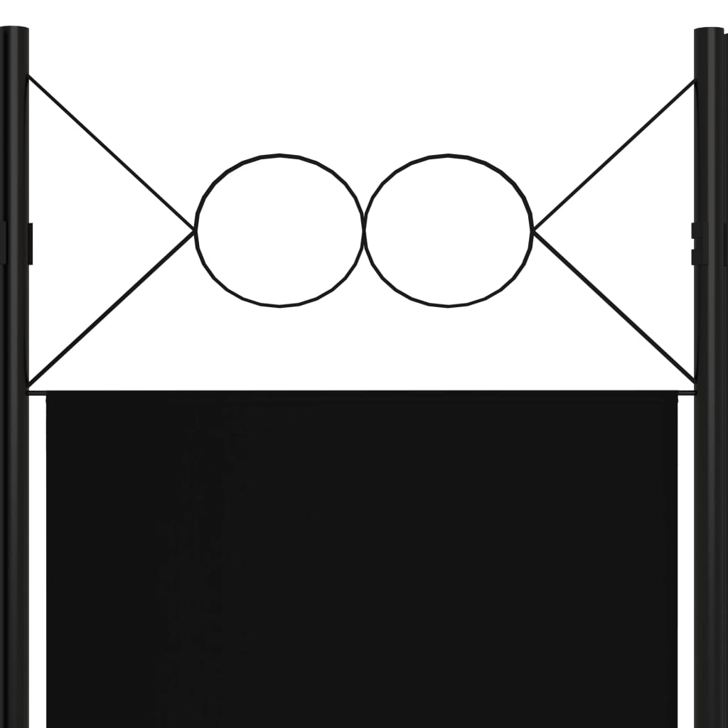vidaXL 4dílný skládací paraván černý 160 x 180 cm