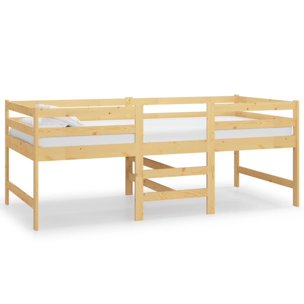vidaXL Středně vysoká postel masivní borové dřevo 90 x 200 cm