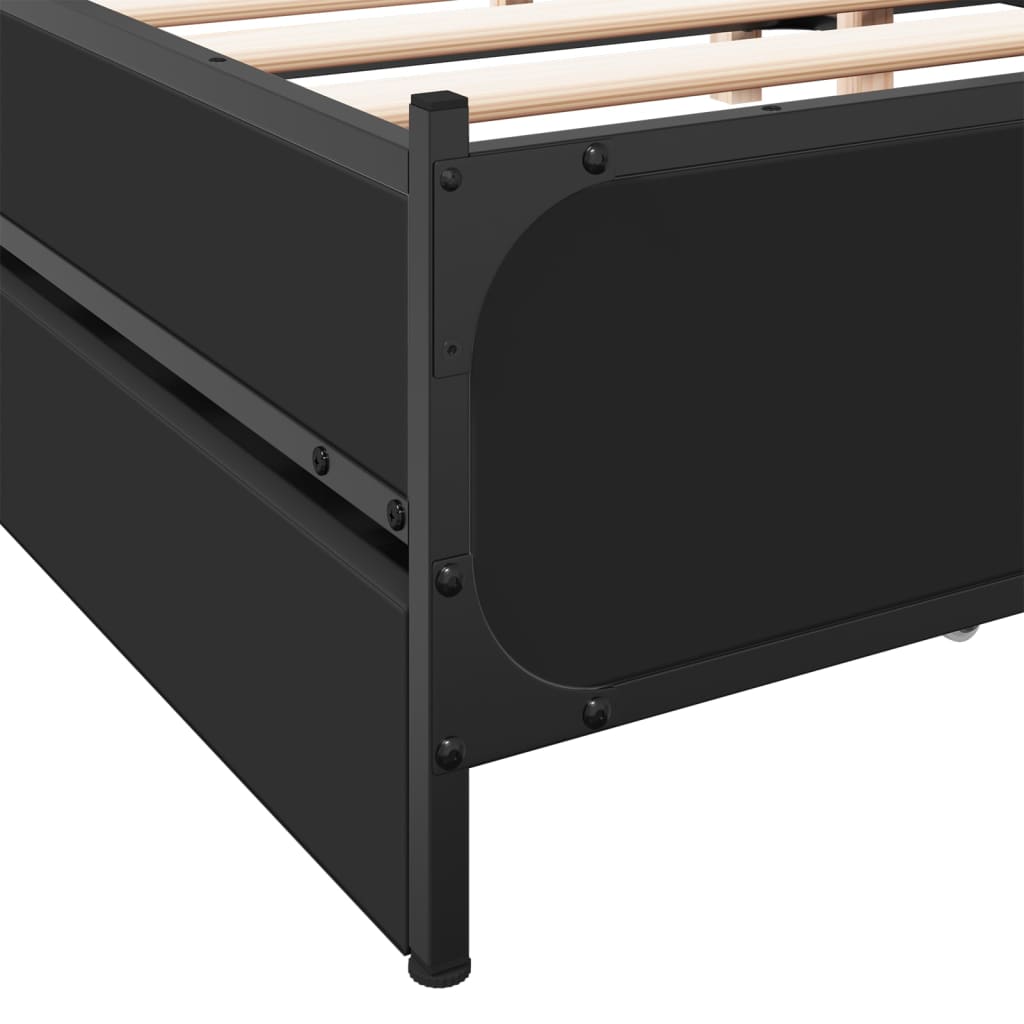 vidaXL Rám postele se zásuvkami černý 120 x 200 cm kompozitní dřevo